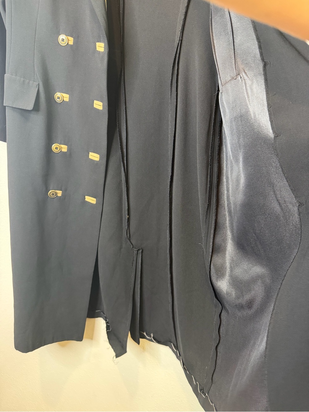 Vintage Danny & Nicole Black Double Breasted Blazer Coat with Shoulder Pads - Picture 8 of 9